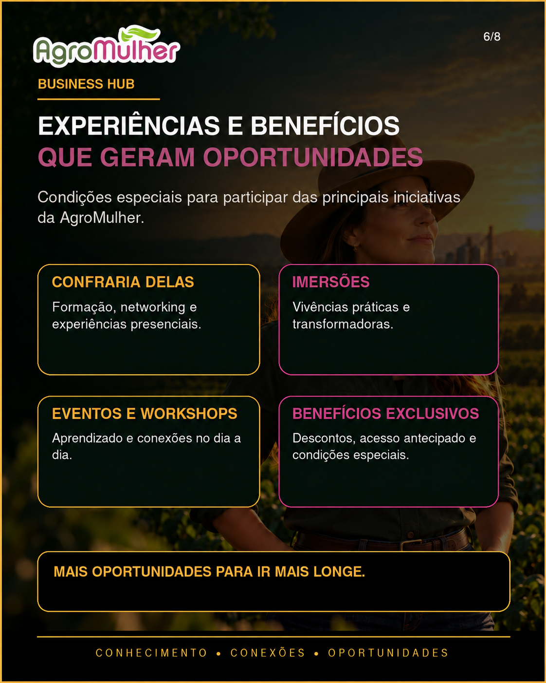 Experiências e benefícios