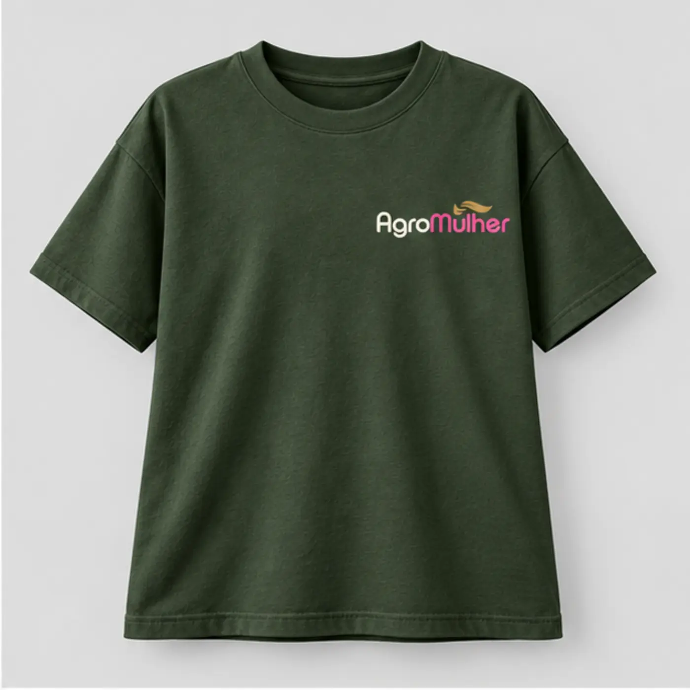 T-shirt verde-musgo AgroMulher Essential