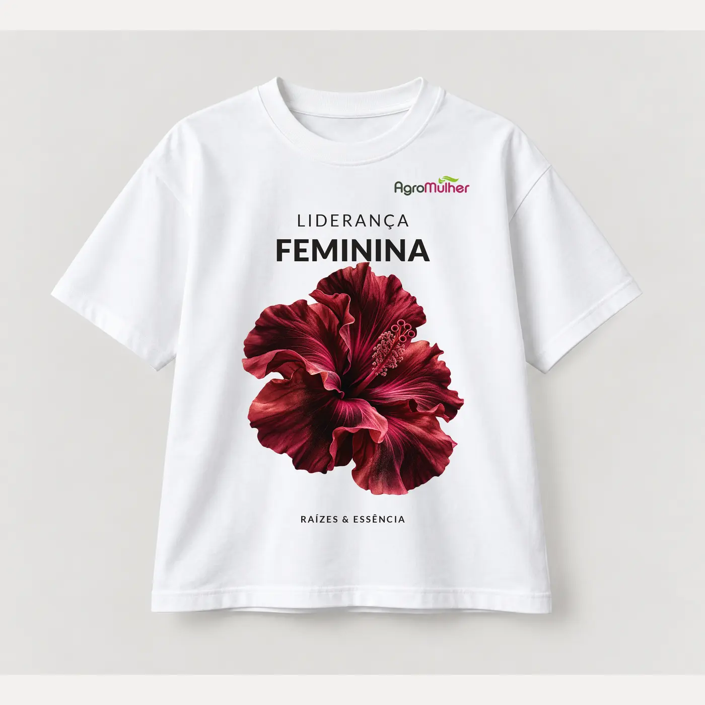 T-shirt branca Liderança Feminina com estampa floral