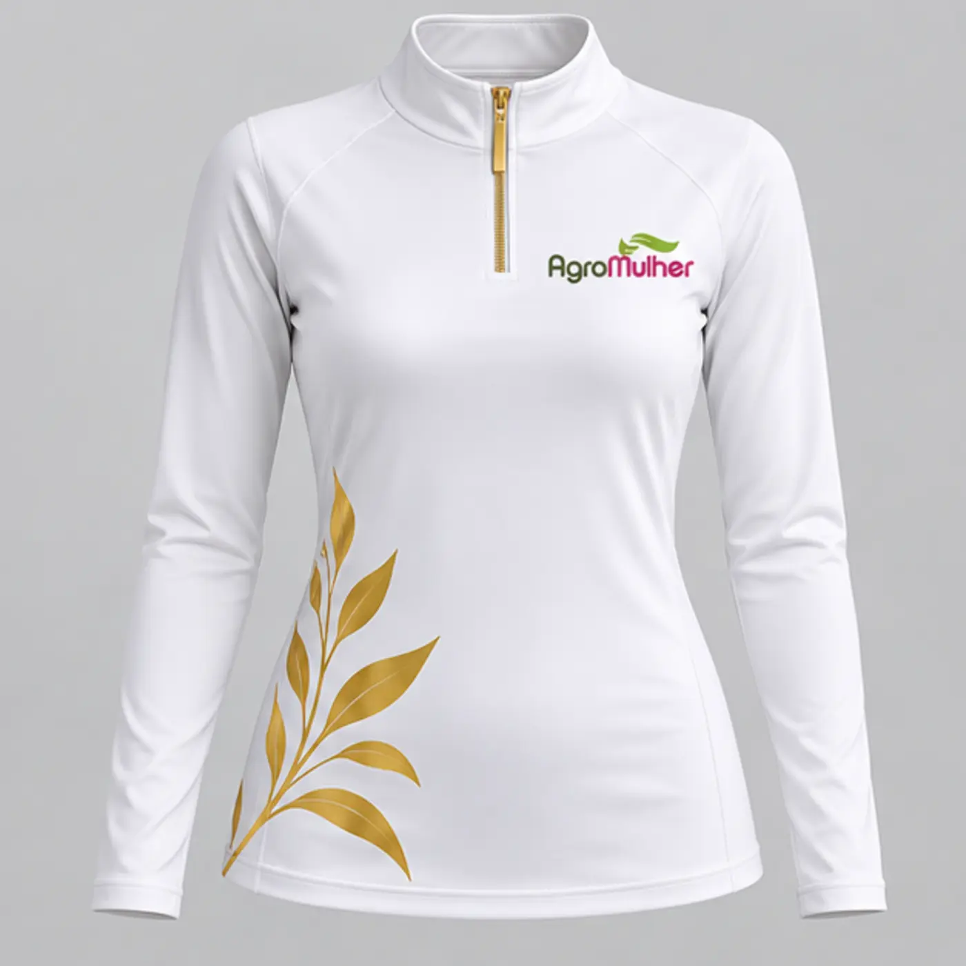 Camisa UV feminina AgroMulher branca
